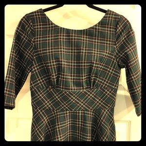 Hell Cat - Miss Exceptional Green Plaid Fit & Flare Dress NWT